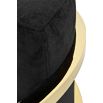 Designer stylish black velvet armchair with gold frame