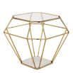 Modern gold frame glass side table