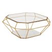 Modern gold frame glass coffee table