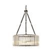 Eichholtz single, gunmetal finished clear glass chandelier