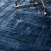 Blue, cubist patterned  rug