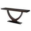 brown eucalyptus veneer console table 