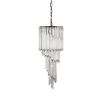 Nickel finished and tapered glass chandelier