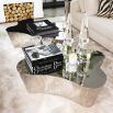 Luxury mirrored polished stainless steel curved coffee table