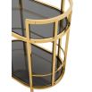 Gold framed drinks trolley with 2 glass shelves