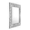 Contemporary sunburst design glass mirror