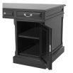 Waxed black traditional desk with nickel handles
