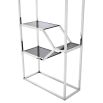Stylish stainless steel framed cabinet with smoked glass shelves