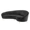 Designer contemporary design sofa in luxury black velvet with petite brass legs