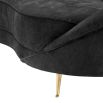 Designer contemporary design sofa in luxury black velvet with petite brass legs