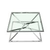 A luxurious contemporary nickel and glass coffee table