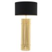 Gold bamboo style tamp lamp with black shade