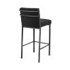 designer black velvet seat bar stool with long bronze legs 