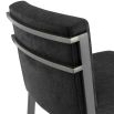designer black velvet seat bar stool with long bronze legs 
