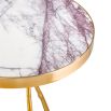 Eichholtz Veritas Side Table - Gold with White Marble