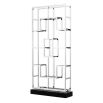 Sleek stainless steel and glass statement cabinet