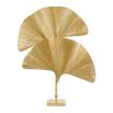 Gold, double palm leaf table lamp 