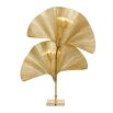 Gold, double palm leaf table lamp 