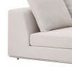 Luxurious corner sofa with plush back and scatter cushions, all upholstered in Panama Natural upholstery.