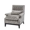 Designer luxury armchair with thick grey patterned velvet design