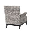 Designer luxury armchair with thick grey patterned velvet design