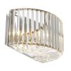 dazzling nickel finish semi-circle wall lamp with crystal glass rods 