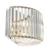 dazzling nickel finish semi-circle wall lamp with crystal glass rods 