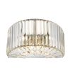 dazzling nickel finish semi-circle wall lamp with crystal glass rods 