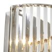 dazzling nickel finish semi-circle wall lamp with crystal glass rods 