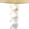 Frosted glass, geometric stem table lamp with shade