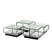 Modern set of 4 cubic style silver coffee tables