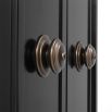 birch wood tall storage cabinet with black finish 