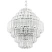 Structural, gold glass tube detail chandelier - Large