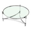 round silver table with acrylic rods and silver finish