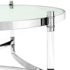 round silver table with acrylic rods and silver finish