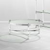 round silver table with acrylic rods and silver finish