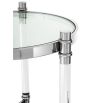 Contemporary round glass top stainless steel side table