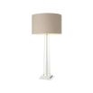 A stylish side lamp by Eichholtz with a crystal nickel base and grey lamp shade