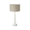 A stylish side lamp by Eichholtz with a crystal nickel base and grey lamp shade