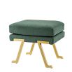 Art deco green stool with gold legs