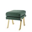 Art deco green stool with gold legs