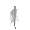 Palm leaf shaped wall lamp in silver