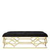 Luxury black velvet seat bench with gold frame