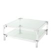 Luxury acrylic and stainless steel contemporary squared coffee table