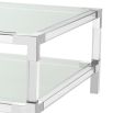 Luxury acrylic and stainless steel contemporary squared coffee table