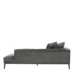 Luxury traditional design grey sofa with deep buttoning