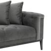 Luxury traditional design granite grey lounge sofa with deep buttoning