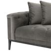 Luxury traditional design granite grey lounge sofa with deep buttoning