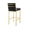 black velvet bar stool with golden frame