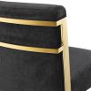 black velvet bar stool with golden frame